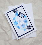 Blue Bauble - Handcrafted Christmas Card - dr15-0009